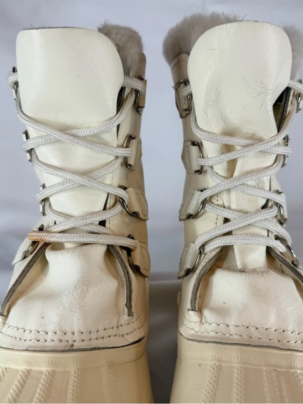 SOREL Women’s Size 8 Boots Manitou Winter Snow VINTAGE Duck Boot White Canada